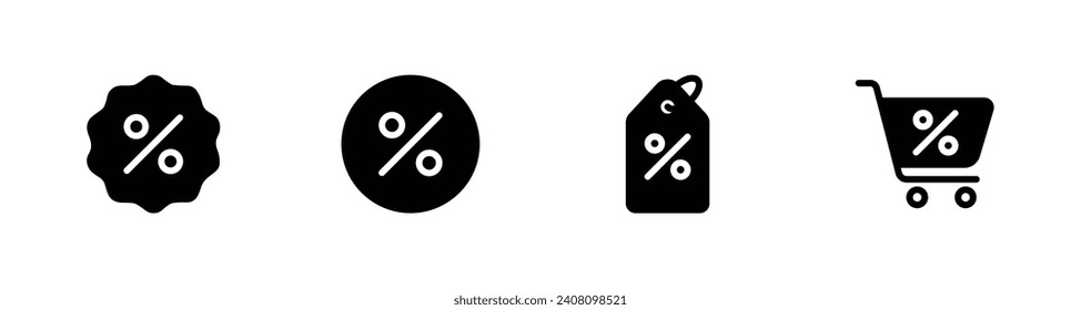 Discount icon set vector illustration for web, ui, and mobile apps