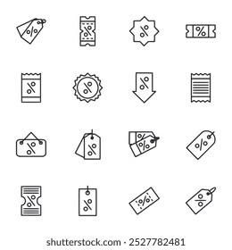 ícone de desconto definir ilustração de vetor