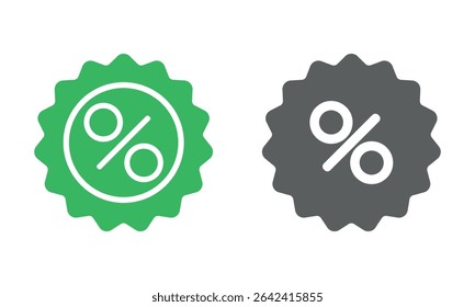 Discount icon set. Vector illustration.