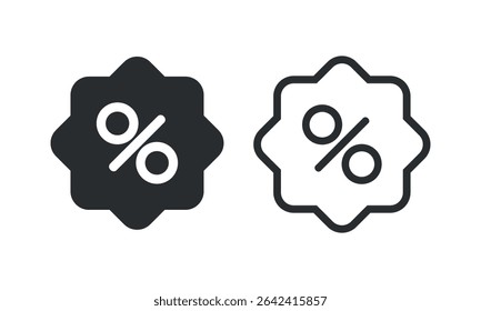 Discount icon set. Vector illustration.