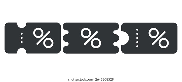 Discount icon set. Vector illustration.