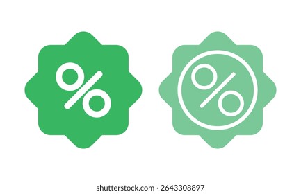 Conjunto de iconos de descuento. Ilustración vectorial.