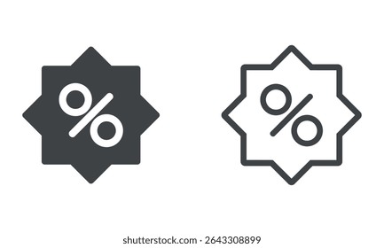 Conjunto de iconos de descuento. Ilustración vectorial.