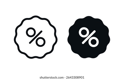 Discount icon set. Vector illustration.