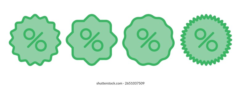 Discount icon set. Vector illustration.