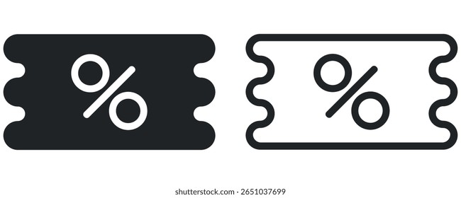 Rabatt-Symbolsatz. Vektorgrafik.
