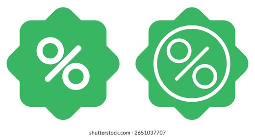 Conjunto de iconos de descuento. Ilustración vectorial.