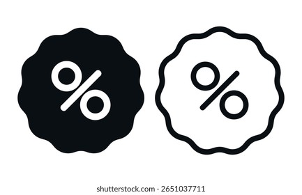 Conjunto de iconos de descuento. Ilustración vectorial.