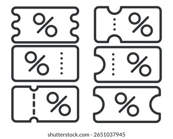 Discount icon set. Vector illustration.