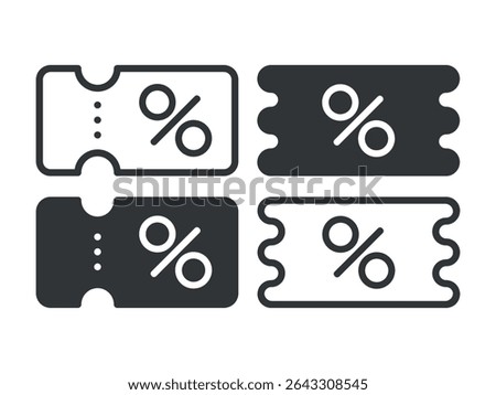 Discount icon set. Vector illustration.