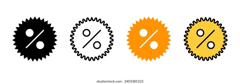 Discount icon set vector. Discount tag sign and symbol
