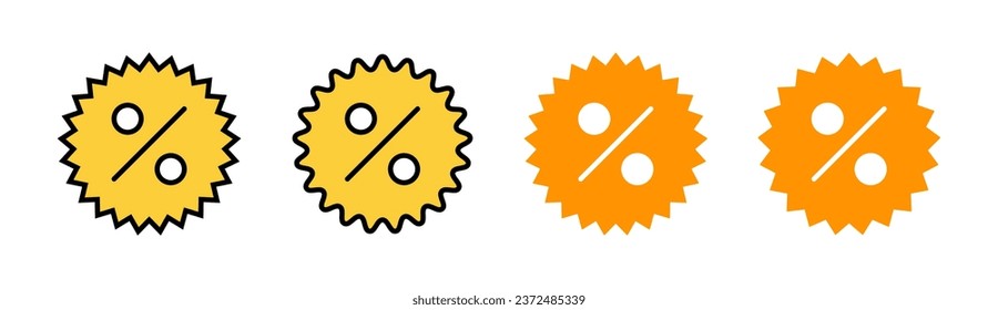 Discount icon set for web and mobile app. Discount tag sign and symbol
