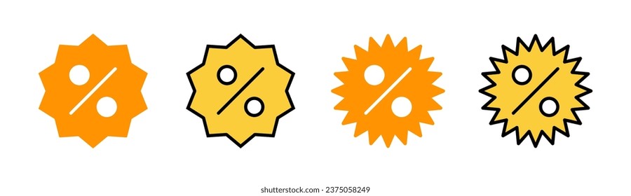 Discount icon set for web and mobile app. Discount tag sign and symbol