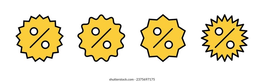 Icon-Set für die Web- und mobile App. Rabattmarken und -zeichen