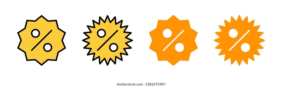 Discount icon set for web and mobile app. Discount tag sign and symbol