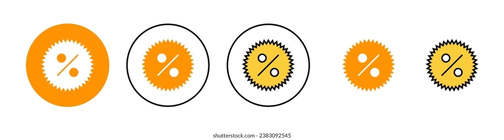 Icon-Set für die Web- und mobile App. Rabattmarken und -zeichen