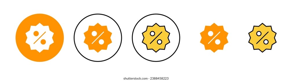 Discount icon set for web and mobile app. Discount tag sign and symbol