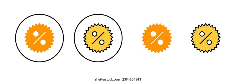 Discount icon set for web and mobile app. Discount tag sign and symbol