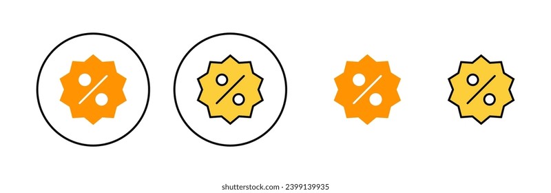 Juego de iconos de descuento para aplicaciones web y móviles. Signo de etiqueta de descuento y símbolo