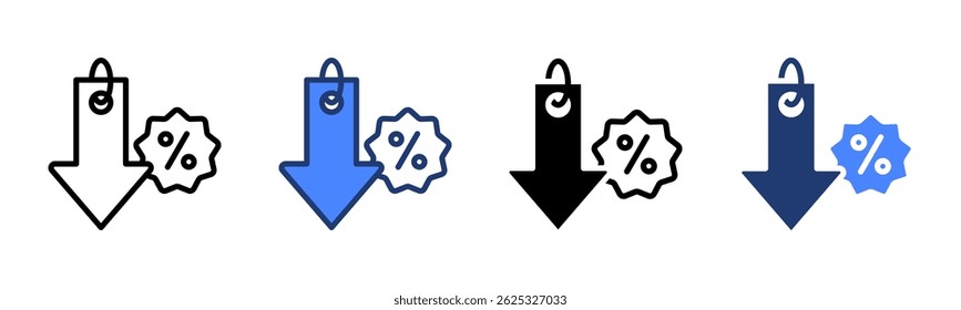 Discount icon sheet multiple style collection