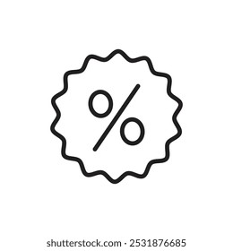 Icono de descuento Simple thin outline