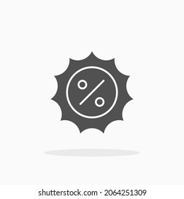 Discount icon. Solid or Glyph style. Vector illustration. Enjoy this icon for your project.