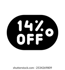 discount icon with style glyph