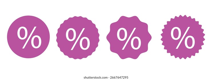 Discount icon Symbol collection thin outline set