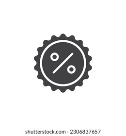 Discount icon symbolizing price reductions. Implement this discount icon to showcase special deals and savings on your ecommerce platform