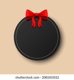 Discount icon template with bow. Blank sale tag. Vector  illustration.
