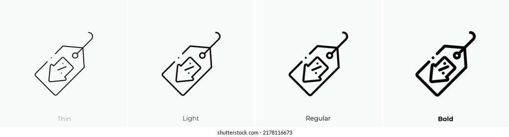 discount icon. Thin, Light Regular And Bold style design isolated on white background