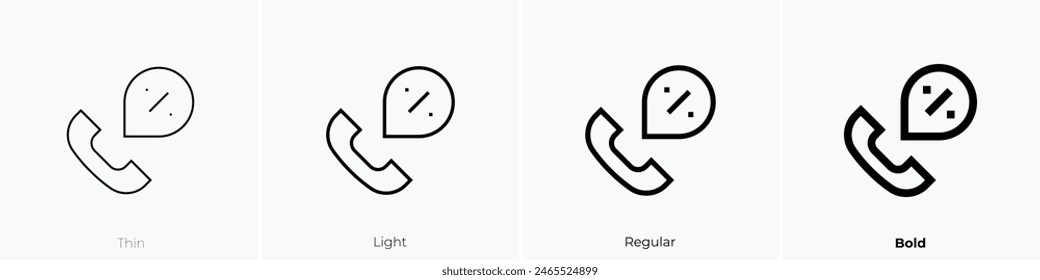 discount icon. Thin, Light Regular And Bold style design isolated on white background