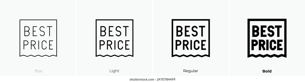 discount  icon. Thin, Light Regular And Bold style design isolated on white background
