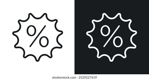 Discount icon in Thin line black color. flat simple vector symbols illustration.