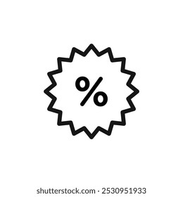 Rabattsymbol Flache Illustration mit dünner Linie