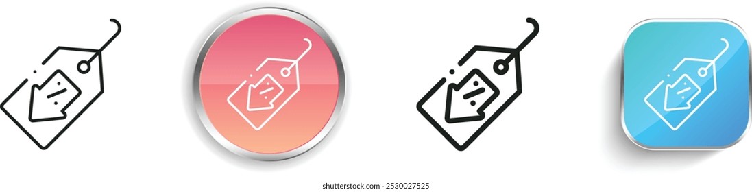 discount icon. Thin Linear, Regular and Button Style Design Isolated On White Background