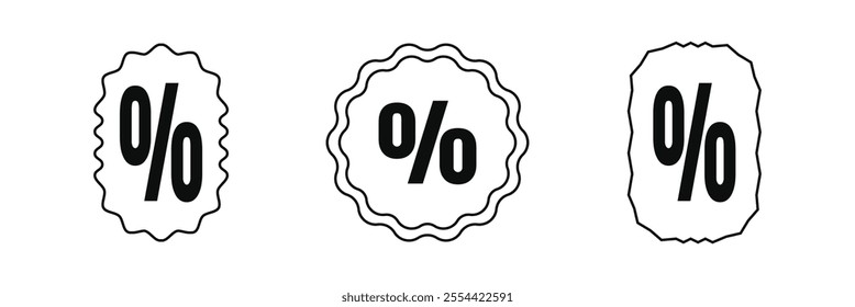 discount icon. Thin Linear, Stroke and bold Style Design Isolated On White Background. discount icon. 