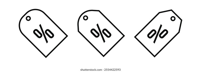 discount icon. Thin Linear, Stroke and bold Style Design Isolated On White Background. discount icon. 