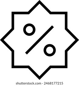 icono de descuento. Diseño de estilo lineal delgado aislado sobre fondo blanco
