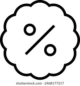 icono de descuento. Diseño de estilo lineal delgado aislado sobre fondo blanco