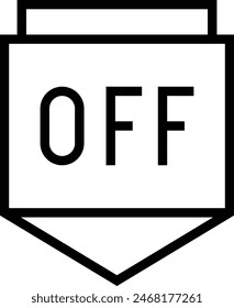Rabattsymbol. Dünnes lineares Design isoliert auf weißem Hintergrund