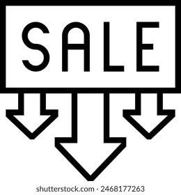 discount  icon. Thin linear style design isolated on white background