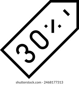 discount icon. Thin linear style design isolated on white background