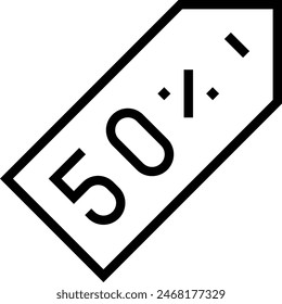 discount icon. Thin linear style design isolated on white background