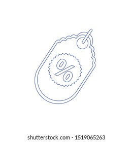 Discount icon in trendy flat style isolated on background. Concept of line icon