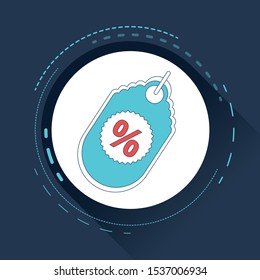 Discount icon in trendy flat style isolated on background.