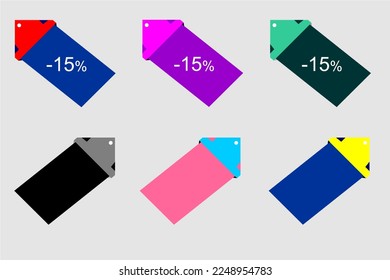 Icono de descuento de varios colores.
