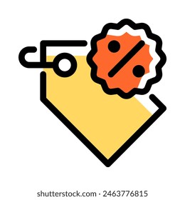 Vector de iconos de descuento en estilo de contorno de color para ventas, promociones, tiendas, comercio electrónico y anuncios
