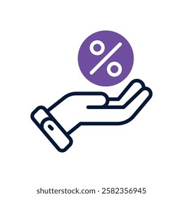 discount icon. vector dual tone icon for your website, mobile, presentation, and logo design.