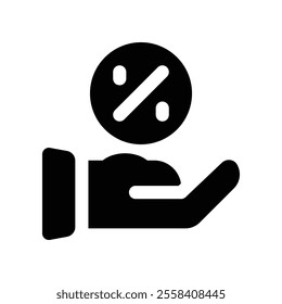 discount icon. vector glyph icon for your website, mobile, presentation, and logo design.